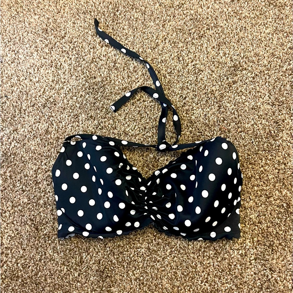 Victorias Secret Polka Dot Ruched Bikini Top